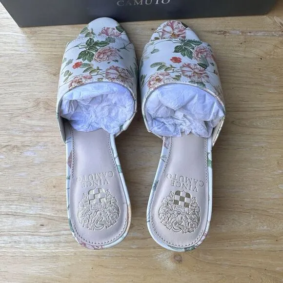 Vince Camuto Stephena Wedge Slide Sandals Size 6M Floral Boho Romantic‎ NWB