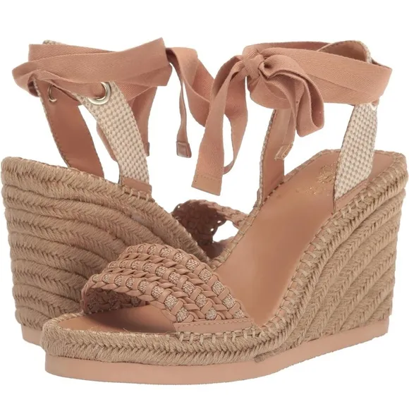 Vince Camuto Women's Brisshel Ankle-Tie Espadrille Platform Wedge Sandal