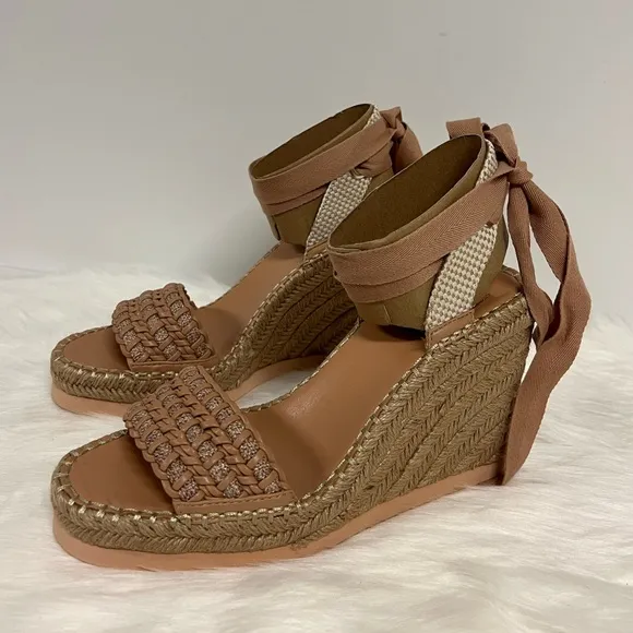 Vince Camuto Women's Brisshel Ankle-Tie Espadrille Platform Wedge Sandal