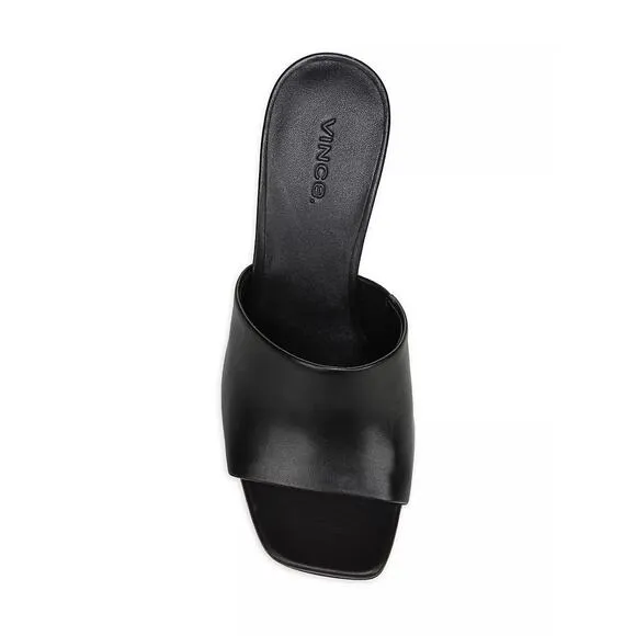 Vince Pia Wedge Mule Sandals - 7.5 - Black
