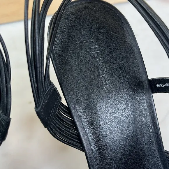 Vince Qala Leather Strappy Slingback Sandals‎ Heels Black size EU 40 / US 9