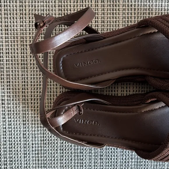 Vince Redwood Brown Pai Cord Platform Sandals