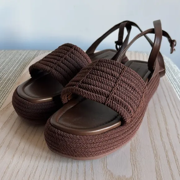 Vince Redwood Brown Pai Cord Platform Sandals