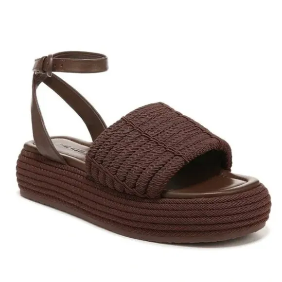 Vince Redwood Brown Pai Cord Platform Sandals