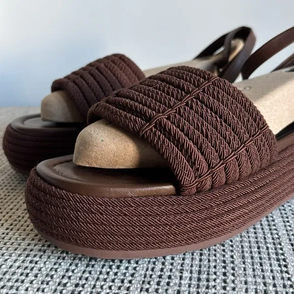 Vince Redwood Brown Pai Cord Platform Sandals