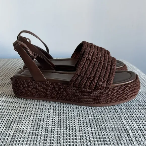 Vince Redwood Brown Pai Cord Platform Sandals