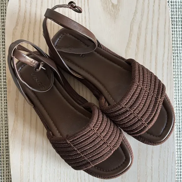 Vince Redwood Brown Pai Cord Platform Sandals
