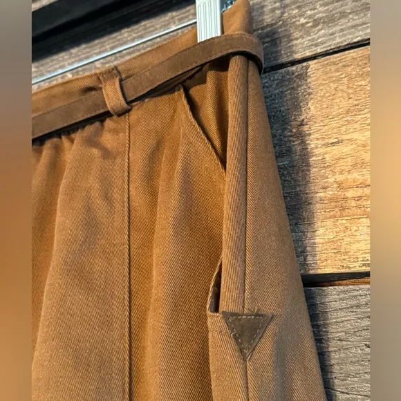 Vintage 1970s College Town Caramel Brown Skirt Suit size small