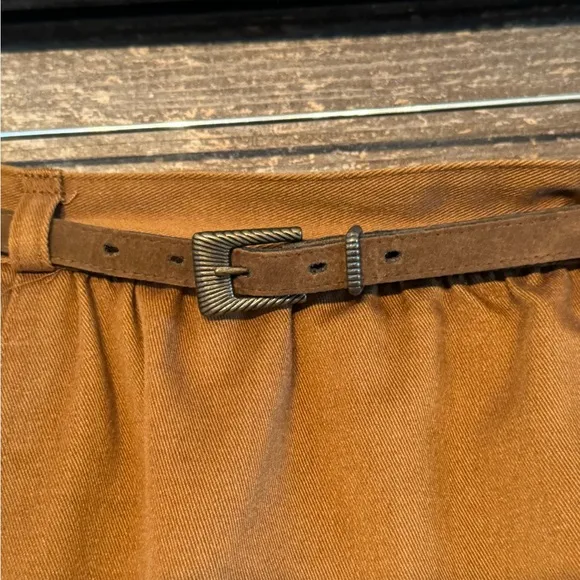 Vintage 1970s College Town Caramel Brown Skirt Suit size small