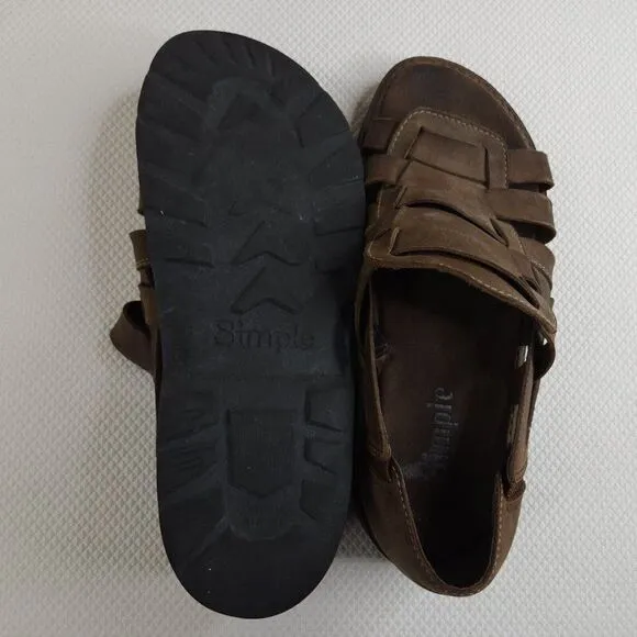 Vintage 90s Grunge Mens 12 Sandals Brown Fishman Simple Brand Lug Soles