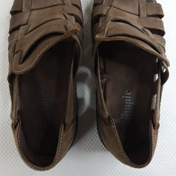 Vintage 90s Grunge Mens 12 Sandals Brown Fishman Simple Brand Lug Soles