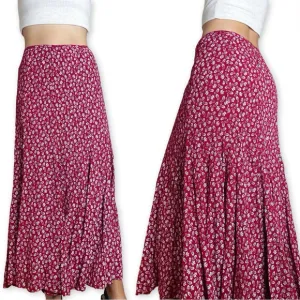 Vintage Newport News Paisley Floral Midi Maxi Skirt Size 4