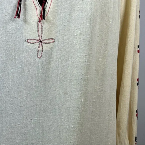 Vintage Phyllis Sues Kaftan Dress Embroidery Detail Pockets Boho Size Medium