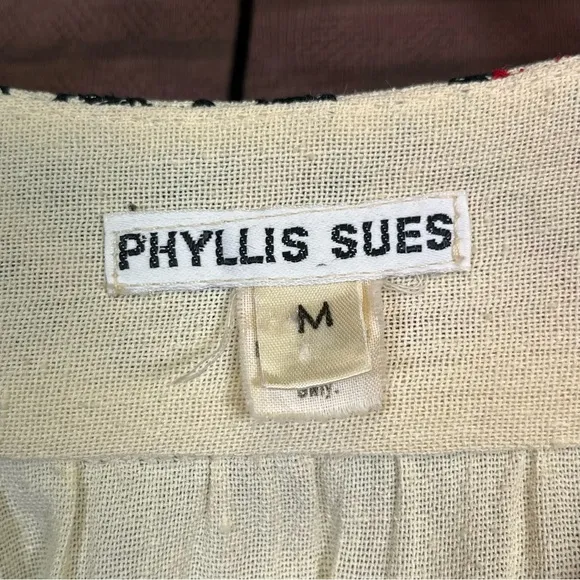 Vintage Phyllis Sues Kaftan Dress Embroidery Detail Pockets Boho Size Medium