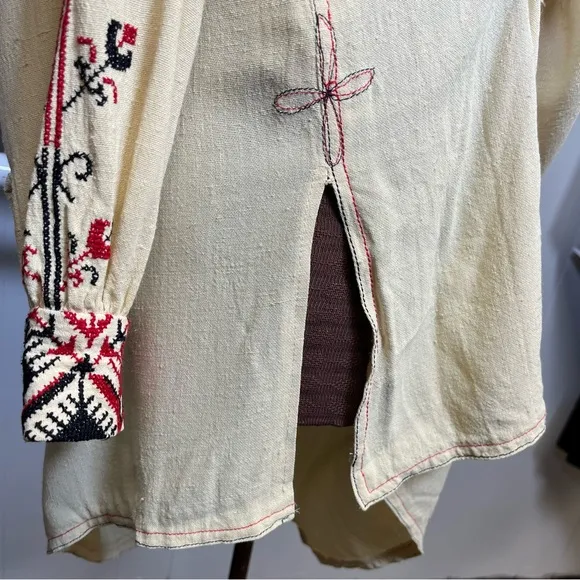 Vintage Phyllis Sues Kaftan Dress Embroidery Detail Pockets Boho Size Medium