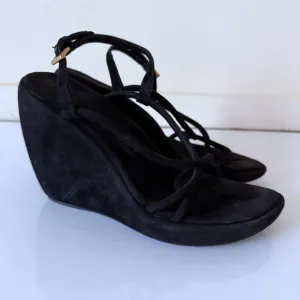 Vintage Prada Suede  Wedge Platform Sandals Size EU 38 US 8