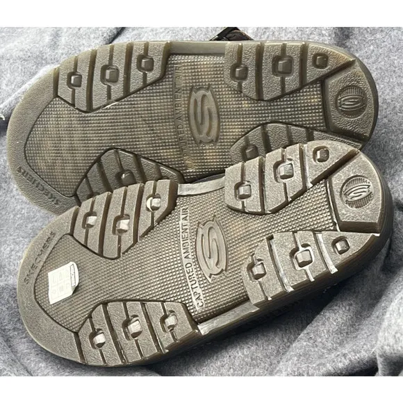 Vintage Skechers Fisherman Sandals Jammers Mens 10 Brown Leather Y2K Chunky New
