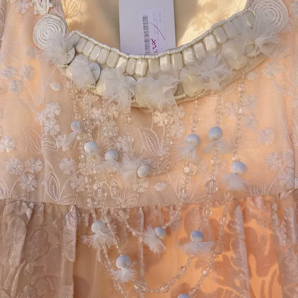 Vintage Y2K T. Bleu Cream Embroidered Boho Dress – NWT – 90s Inspired
