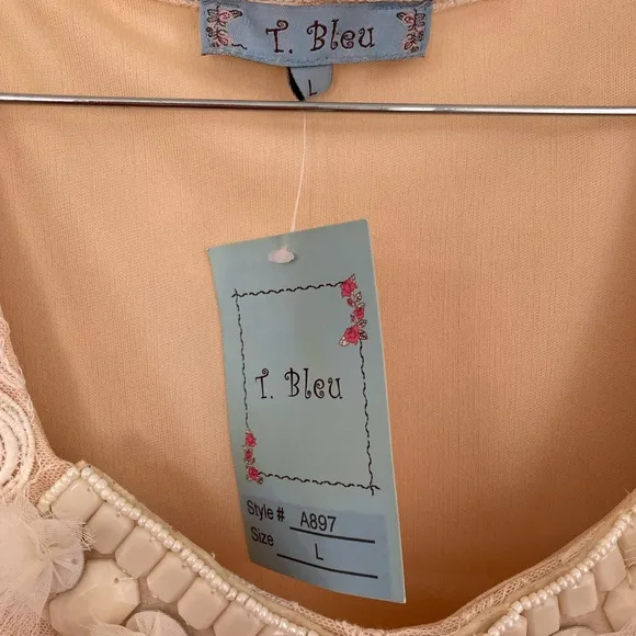 Vintage Y2K T. Bleu Cream Embroidered Boho Dress – NWT – 90s Inspired
