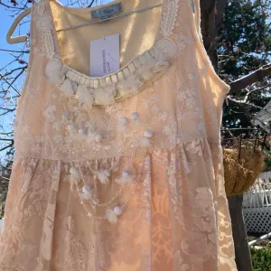 Vintage Y2K T. Bleu Cream Embroidered Boho Dress – NWT – 90s Inspired