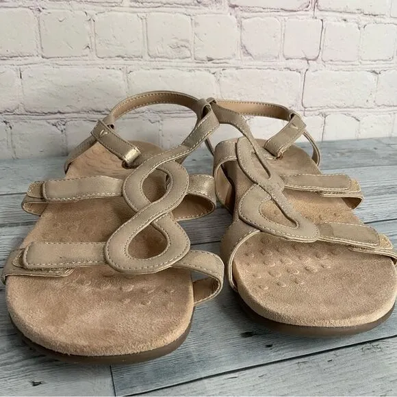 Vionic Adjustable Backstrap Sandals Jodie Champagne Sz 8 Worn Once.