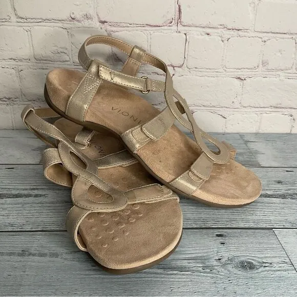 Vionic Adjustable Backstrap Sandals Jodie Champagne Sz 8 Worn Once.