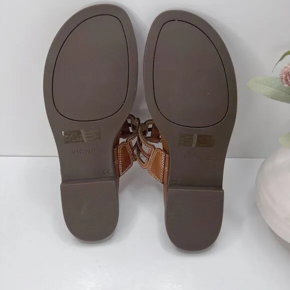 Vionic Alvana Arch Supportive Leather Thong Slide Sandals Women's 9.5M Tried On