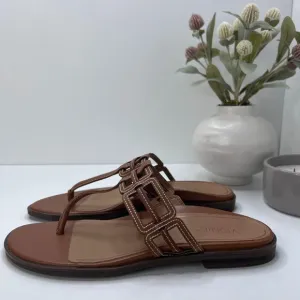 Vionic Alvana Arch Supportive Leather Thong Slide Sandals Women's 9.5M Tried On