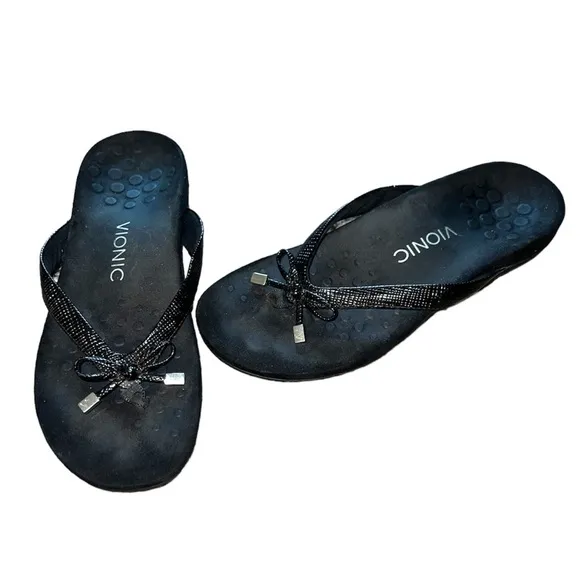 Vionic Bella ll Black Lizard Print Sandals