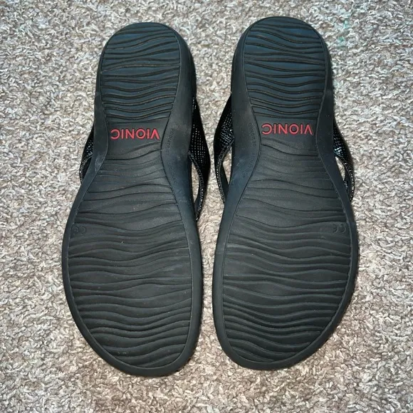 Vionic Bella ll Black Lizard Print Sandals