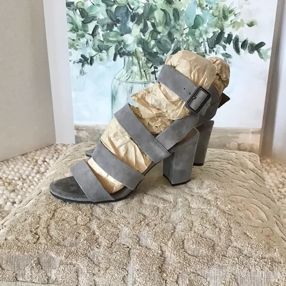 Vionic Blaire Gray Suede Heeled Sandal Size 9.5, NWT