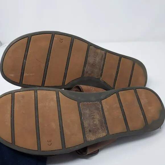 Vionic Brown &quot;Charlie&quot; Leather Slide Sandals Size 12