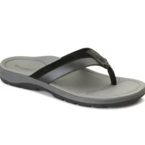 Vionic Canoe Dennis 8 men's black flip flops #1172