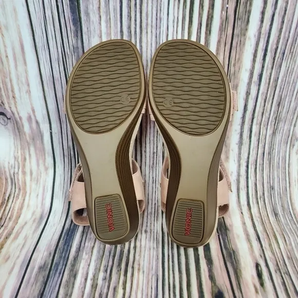 VIONIC Dusty Pink Park Adelaide Wedge Sandals New Size 6 Wide