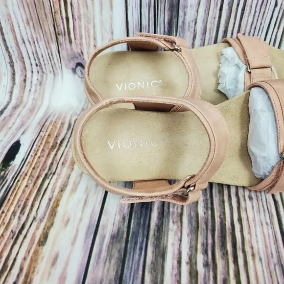 VIONIC Dusty Pink Park Adelaide Wedge Sandals New Size 6 Wide