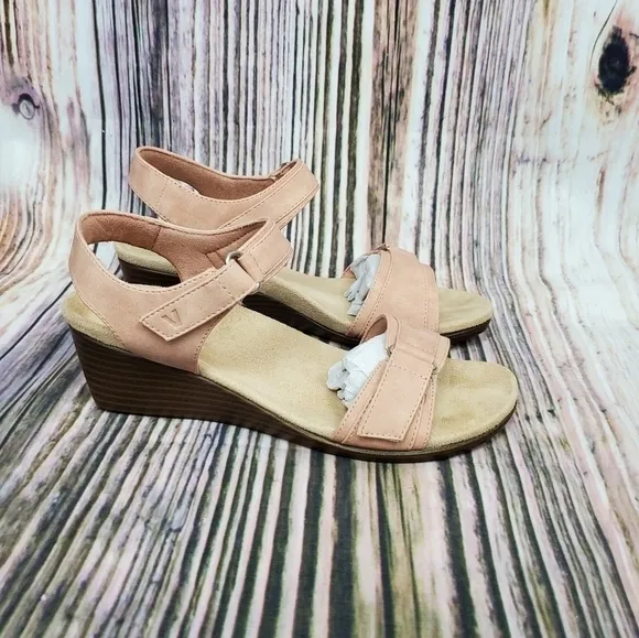 VIONIC Dusty Pink Park Adelaide Wedge Sandals New Size 6 Wide