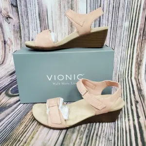 VIONIC Dusty Pink Park Adelaide Wedge Sandals New Size 6 Wide