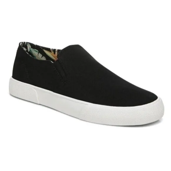 Vionic‎ Groove Slip On Black Casual Canvas Comfort Shoe Womens 9 New