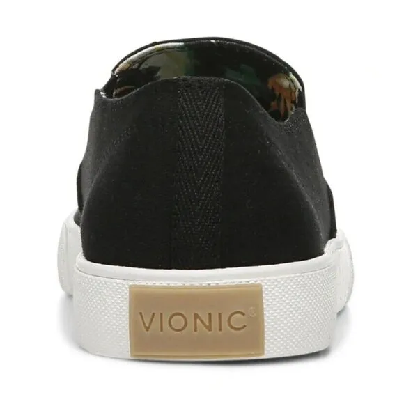 Vionic‎ Groove Slip On Black Casual Canvas Comfort Shoe Womens 9 New