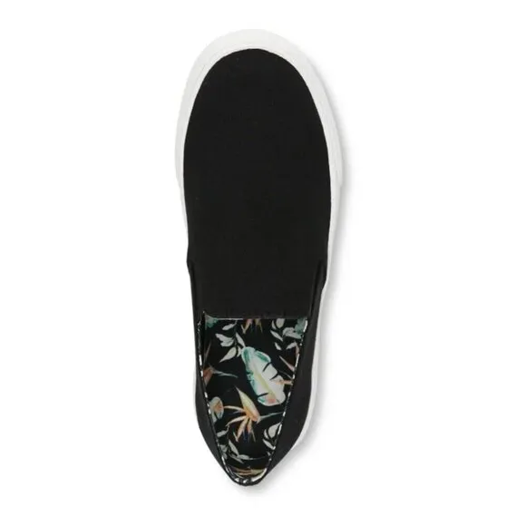 Vionic‎ Groove Slip On Black Casual Canvas Comfort Shoe Womens 9 New