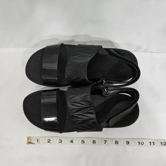 Vionic Karleen black platform sandals women's size 6