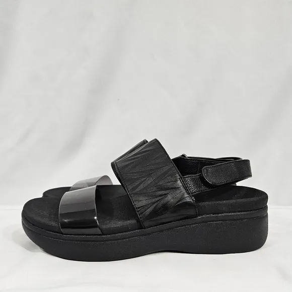 Vionic Karleen black platform sandals women's size 6