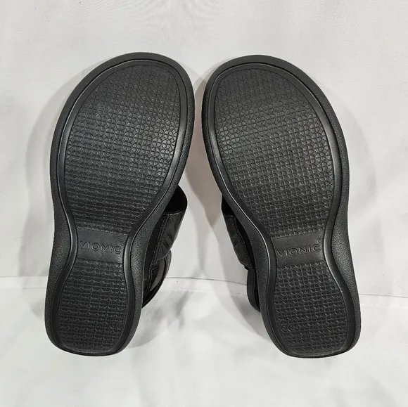 Vionic Karleen black platform sandals women's size 6