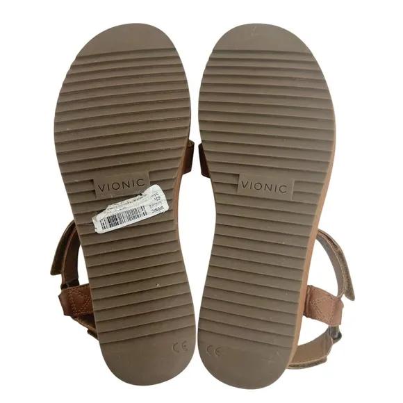 Vionic Kayan Leather Hook and Loop Platform Sandals