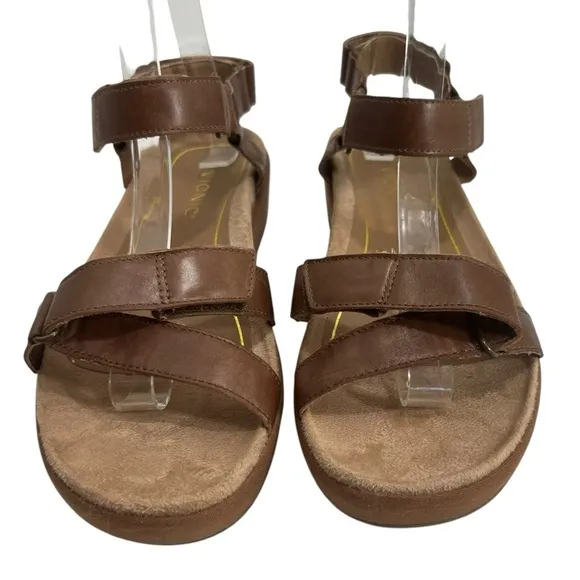 Vionic Kayan Leather Hook and Loop Platform Sandals