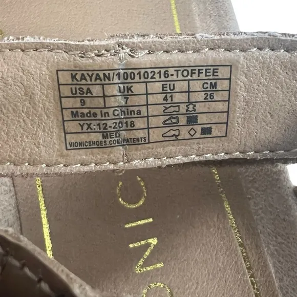 Vionic Kayan Leather Hook and Loop Platform Sandals