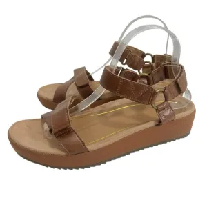 Vionic Kayan Leather Hook and Loop Platform Sandals