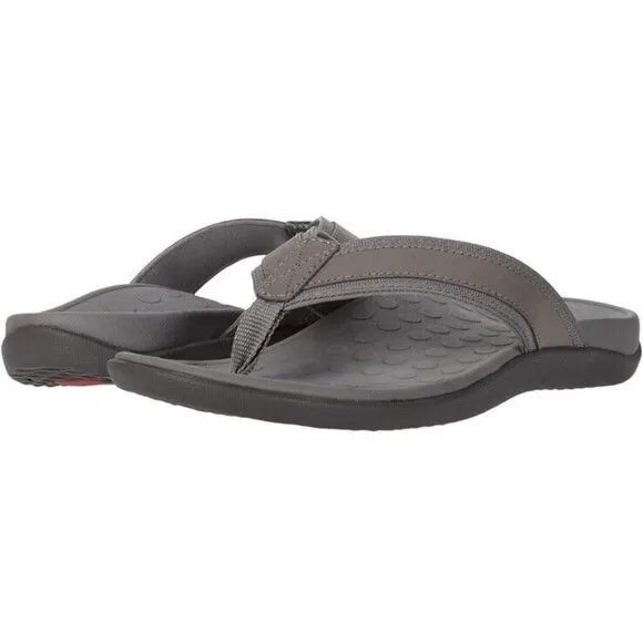 Vionic Orthotic Tide Sandal Flip Flop Charcoal Gray Mens 7  Arch Support New