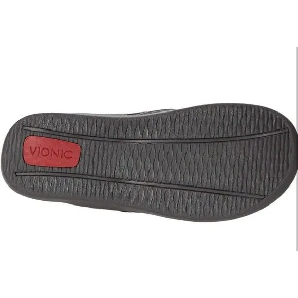 Vionic Orthotic Tide Sandal Flip Flop Charcoal Gray Mens 7  Arch Support New