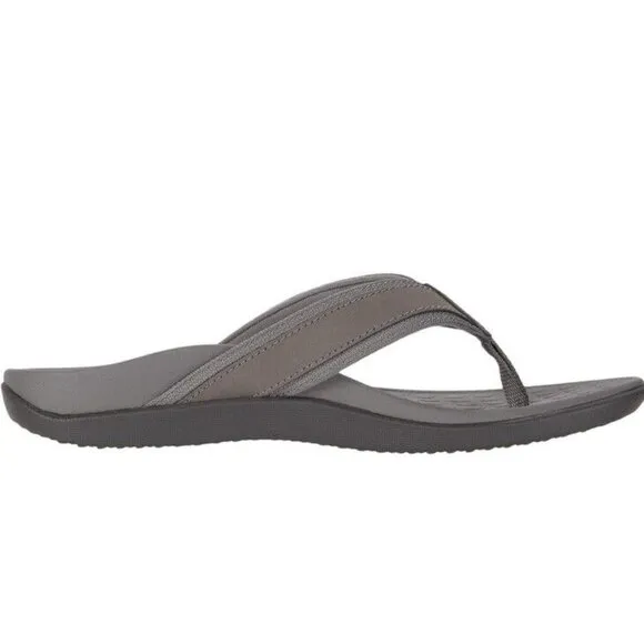 Vionic Orthotic Tide Sandal Flip Flop Charcoal Gray Mens 7  Arch Support New